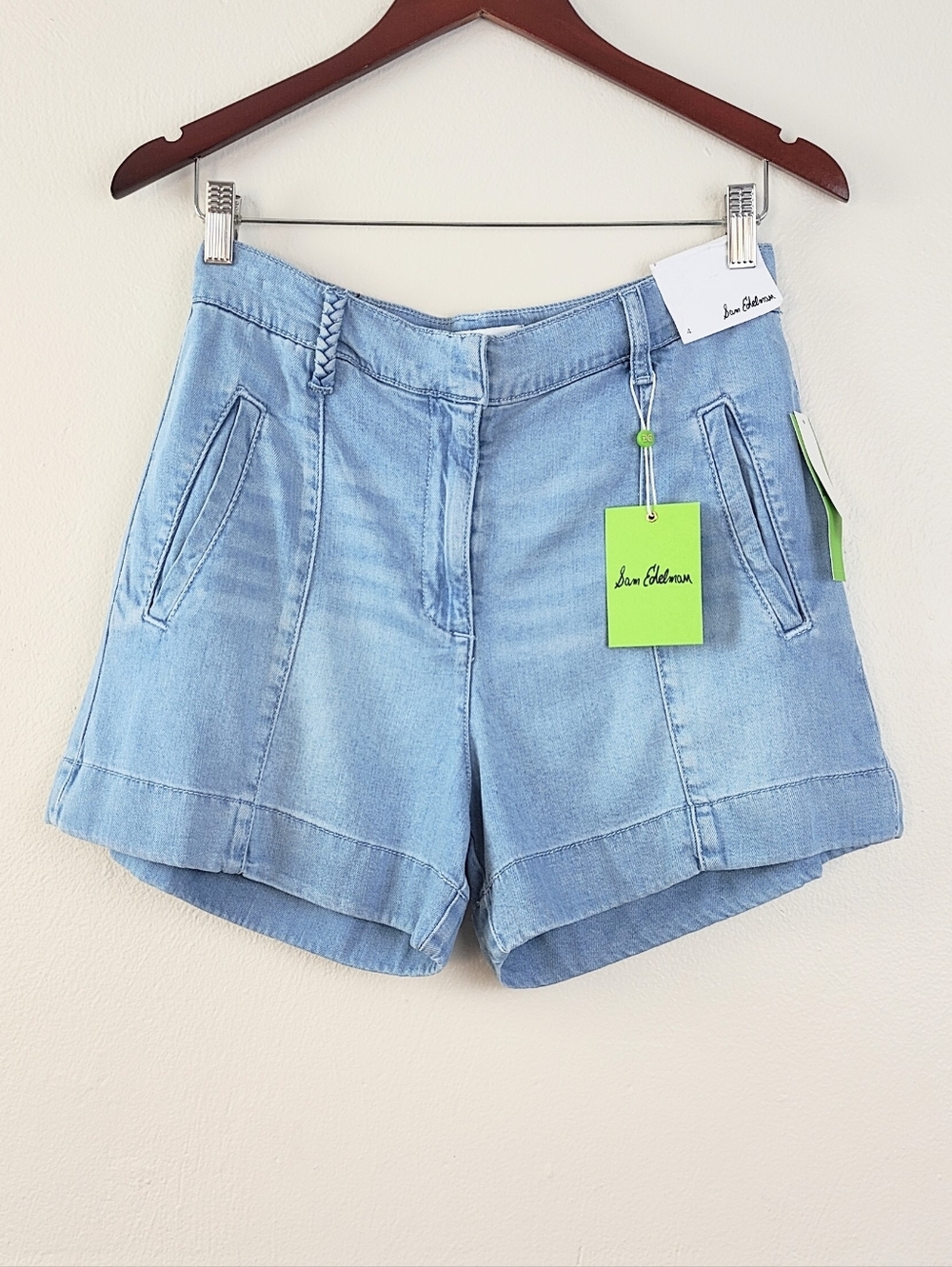 Sam Edelman Tacoma Trouser Shorts Kona Blue Size 4 Lyocell Culotte Flare Fit